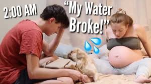 You may be able to feel rhythmic waves along the body with your hand too and then sudden hard pushing as she gets closer to delivery. My Water Broke Prank On Husband He Freaked Out Youtube
