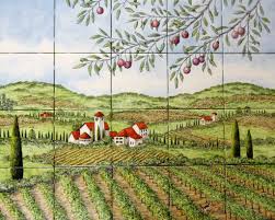 Imagine using the art or photo of your choice for a ceramic tile backsplash. Italy Mediterranean Countries Scenic Tile Murals Glass By Julia