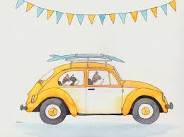 Watercolor Orange Road Trip Cats Original Cat Folk Art Watercolor Painting Watercolor Paintings Color Pencil Illustration Bible Art Journaling