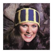 Leisure Arts Caps Hats And Helmets Afghan Stitch Striped Ski Band ePattern