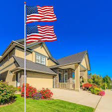 Ffily flag pole kit, 20 ft extra thick heavy duty aluminum flagpole, outsides inground flag poles with 3x5 american flag for yard, residential or commercial, black… Nsdirect 25ft Telescoping Flag Poles Aluminum Flagpole Kit Can Fly 2 Flags Free 3 X5 Us American Flag Gold Ball Fly Top Finial Outdoor Home Garden Festival Decor 25ft