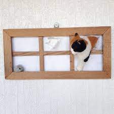 羊毛フェルトの猫に狙われるねずみの壁飾り ねずみ 壁飾り 猫