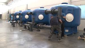 The powder that you add to the skimmer coats the grids or tubes that are inside the tank and particles and debris become trapped in the powder. Myrtha Pools Filtration Plant Installation Youtube