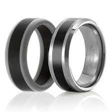 Men S Twin Set Of 2 1 Tungsten Wedding Ring And 1 Silicone Wedding Ring For Men Rubber Rings Wedding Rubber Wedding Band Rings Mens Wedding Rings
