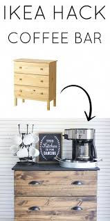 I Love This Ikea Hack Create A Simple Diy Coffee Bar Using An Ikea Tarva Dresser The Wood And Black Make This Per Diy Coffee Bar Ikea Diy Ikea Tarva Dresser