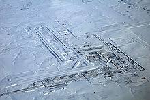 Commonly referred to as dia, the airport is set amidst rolling plains about 18 miles (29 km) northeast of downtown denver and is one of the busiest airports in the nation. Denver International Airport Wikipedia
