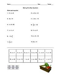 For Use With Versatiles Students Can Practice Solving One Step Equations With Integers And Check Their Answer One Step Equations Middle School Math Equations
