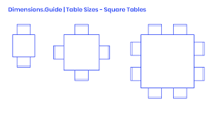 Dining table width, length, and height information can be found in the weights & dimensions tab for each product on wayfair.com. Square Table Sizes Dimensions Drawings Dimensions Com