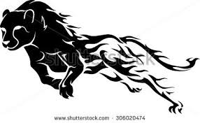 Black And White Cheetah Logo Cheetah Running Stock Vectors Vector Clip Art Horse Tattoo Design Cheetah Tattoo Colorful Animal Paintings
