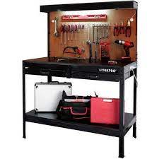 Workpro Multipurpose 48 Inch Workbench With Work Light And Pegboard Wood Walmart Com Garage Work Bench Home Workshop Workbench