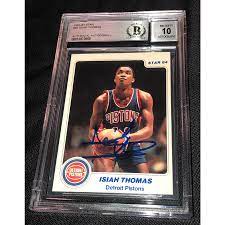Isiah thomas detroit pistons 1986 fleer premier cardfrom $64.99. Isiah Thomas Signed 1983 84 Star 94 Rookie Card Beckett Gem Mint 10 Auto 609