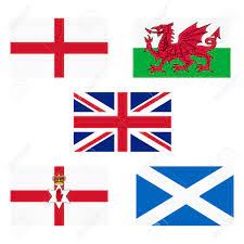 Scotland, england, wales, and northern ireland are not independent countries but are four somewhat autonomous regions which are part of the country known as the united kingdom of great britain and. Raster Illustration Flags Of Uk England Scotland Wales And Stock Photo Picture And Royalty Free Image Image 98020481