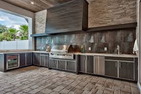 Deep orange foil glossy and frosted square mosaic tile. 10 Modern Outdoor Kitchen Ideas 2021 In Line With Time