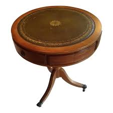 Maybe you would like to learn more about one of these? Vintage Mahogany 20 Leather Top Round Drum Side Table And Claw Foot Casters Chairish