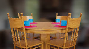 The ideas for kitchen decor and kitchen set. 3d Asset Wooden Dining Table And Chair Cgtrader