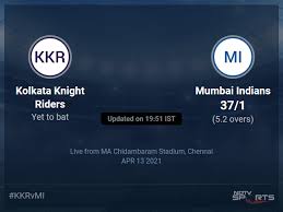 Welcome to sportstar's coverage of ipl, the world's biggest t20 cricket league. Kolkata Knight Riders Vs Mumbai Indians Live Score Over Match 5 T20 1 5 Updates Cricket News