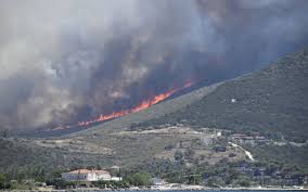 Πυρκαγιά εξερράγη σε πευκοδάσος κοντά στη λίμνη της εύβοιας. Fwtia Kai Sta Styra Eyboias Ekkenw8hke Xwrio Protagon Gr