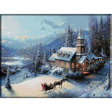 Admirati peisajele hibernale pictate de evgheny lushpin si veti. 1260 Noaptea Blanda Se Coboara Goblen Krif Timisoara