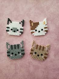 Tete De Chat Perler Bead Art Perle Schemas De Bijoux En Perles Et Billes De Fer