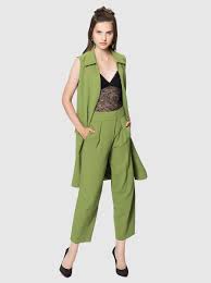 Roman Kisa Paca Yesil Pantolon Pantolon Trendler Moda Stilleri