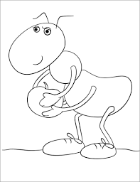 Vector image of a ant design on white background and orange back. Cartoon Ant Coloring Page Coloringbay