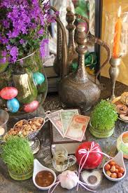 Haft Seen Persian هفت سین Or The Seven S S Is A Traditional Table Setting Of Nowruz The Traditional Iranian Spring Celebra Haft Seen Nowruz Table Persian