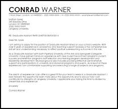 Graduate Assistant Cover Letter Sample Cover Letter Templates Examples