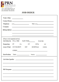 Sample Job Order Template Templates Business Template Job