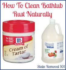 Simply wet the stone and apply enough elbow grease to effectively rub away the stain. Removing Rust Stains From Bathtub Natural Home Remedies
