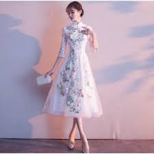 Model baju dinas guru atau yang biasa disebut dengan baju pgri ini merupakan batik yang berwarna biru yang digunakan oleh seluruh guru di indonesia. Gaun Pesta Malam Cheongsam Oriental Gaya Cina Wanita Elegan Renda Qipao Sexy Pernikahan Prom Jubah P Shopee Indonesia