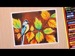 Bird Sitting On Tree Branch Drawing Oil Pastel Drawing For Beginners Scenery Drawing Of Bird Sitting On A Branch Of Tree Youtube Oil Pastel Drawings Oil Pastel Paintings Oil Pastel Art