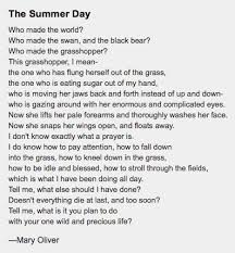 The Summer Day Mary Oliver Poems For Students Mary Oliver Poems Mary Oliver