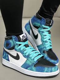 Air Jordan 1 Tie Dye White Black Aurora Green Where To Buy Shoe Laces For The Nike Air Jordan 1 Tie Dye Womens In 2020 Buy Shoes Shoe Laces Sneakers Fashion