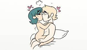 blue hair grojband heart kissing marvin backs mina beff shamechan  
