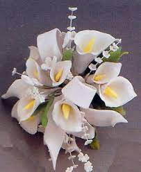 Calla Lily Ribbon Cake Topper Gumpaste Flower Wedding Cakes With Flowers Flower Cake Cupcakes Decoration