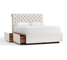 (the twin size just has one drawer.) the bed comes in three color options, and it's covered in a polyester upholstery fabric for a neat, finished appearance. Chesterfield Tufted Upholstered Storage Platform Bed Best Storage Beds Upholstered Headboard Headboard Storage