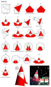 Origami Santa Claus Diagrams Origami Diagrams Instructions Steps Santaclaus Christmas Decor Diy Pa Origami Santa Christmas Origami Origami Santa Claus