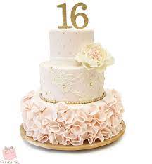 Happy sweet 16 birthday cake topper, personalized cake topper, 16th birthday custom cake topper gold glitter, custom text cake topper. Sweet 16 Ruffle Cake Sweet 16 Cakes Pink Sweet 16 Sweet 16 Cakes Sweet Sixteen Cakes