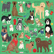 Put together this 1000 piece family puzzle from mudpuppy to reveal a series of playful hot dogs that represent each letter of the alphabet. Doodle Dog And Other Mixed Breeds 500 Piece Family Puzzle Mudpuppy