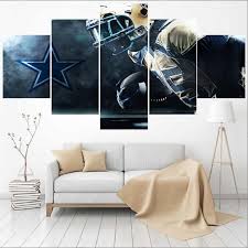 The back is framed and ready to be affixed with your style of hangers or it can be placed on nails as is. Football Nfl 5pcs Dallas Cowboys Thunder Canvas Picture Print Painting Wall Art Home Decor Sports Mem Cards Fan Shop Cub Co Jp