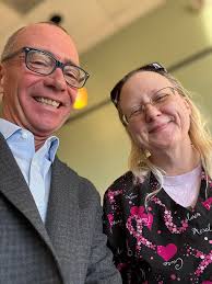 Me and Marilyn Blair checking out all the deliciousness up in the new spot  Daybreak Dine & Drink! A GREAT idea this morning! #bagels #crepes #wings  #espresso #localbusiness