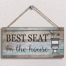 We did not find results for: Amazon Com Yankario Funny Bathroom Wall Decor Sign Farmhouse Rustic Bathroom Decorations Wall Art 12 By 6 Best Seat Wood Plaque Kitchen Dining