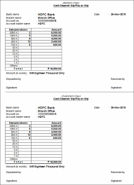 Refunds for small amounts will be paid in cash. Cash Deposit Slip
