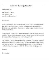 Sample Teaching Resignation Letter Letter To Teacher Resignation Letter Teacher Resignation Letter