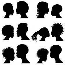 Silhuetas De Rosto Feminino E Masculino Africano Man And Woman Silhouette African American Couples Silhouette Head