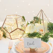 Looking For The Perfect Wedding Table Decor Try These Copper And Gold Terrariums Great To Use With Copp Wedding Centerpieces Terrarium Wedding Wedding Table
