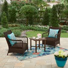 Discover intricate metalwork, rustic wood and elegant painted styles, to elevate your outdoor space. Better Homes And Gardens Hartwell Bay Outdoor Patio Furniture 3 Piece Chat Set Dark Brown Wicker Walmart Com Walmart Com