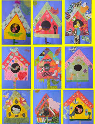 Bird House Crafts For Kids Beautiful Birdhouse Collage Http Dld Bz Cherryvalleybirdfeeder Spring Art Projects Kids Art Projects School Art Projects