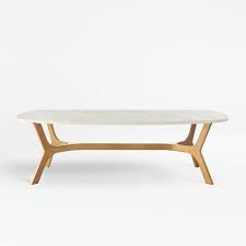 This coffee table is a unique and stylish occasional piece that would suit any home with its transitional silhouette. Elke Rectangular Marble Coffee Table With Brass Base Crate And Barrel Uae