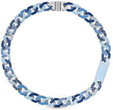 Louis Vuitton Cuban Chain Necklace Blue In 2021 Cuban Chain Mens Jewelry Bracelets For Men